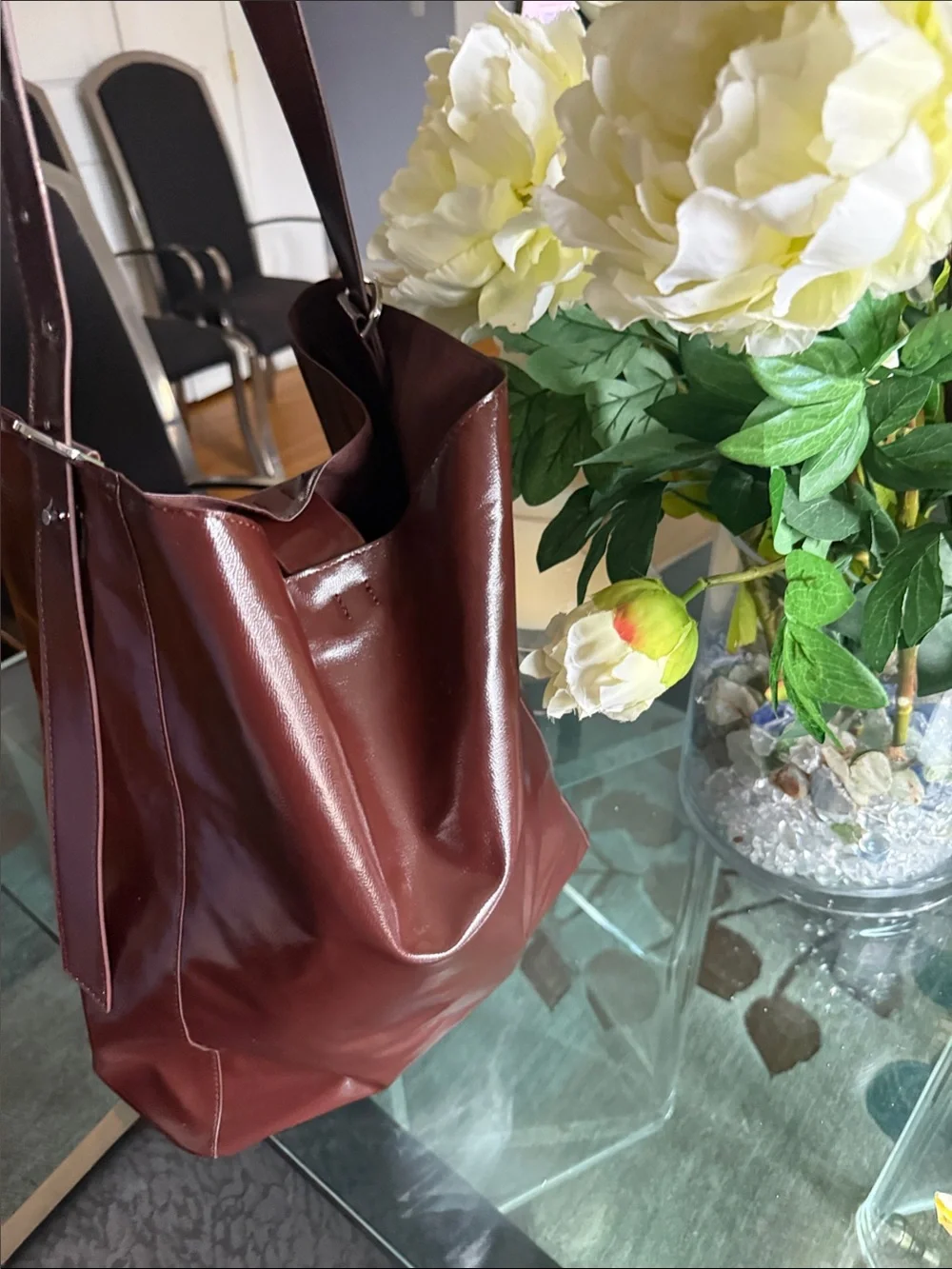 ZARA TOTE  — WINE RED